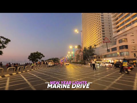 Mumbai New Year Lights on Marine Drive | 4K Drive