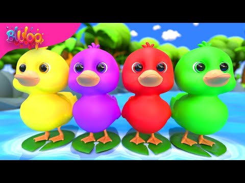 Five Little Ducks Song | Colorful Ducks | BluLoo Nursery Rhymes & Kids Songs