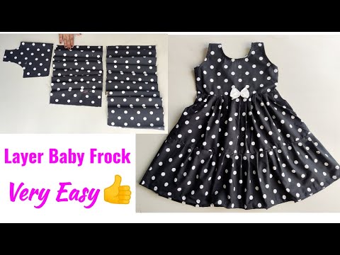 Very Easy Layer Baby Frock cutting and stitching |  Baby Frock cutting and stitching