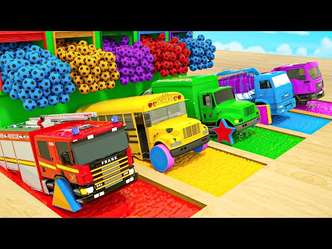 The Wheels on The Bus Song - Baby soccer balls and School Bus - Baby Nursery Rhymes & Kids Songs