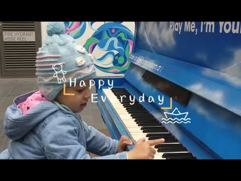 Baby playing piano