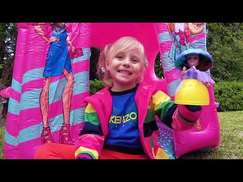 Fun Adventures with Alice and Eva: Best Kids Videos in the Playhouse with Slide and Trampoline