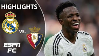 🚨 Vinicius Jr. Hat Trick 🚨 Real Madrid vs. Osasuna | LALIGA Highlights | ESPN FC