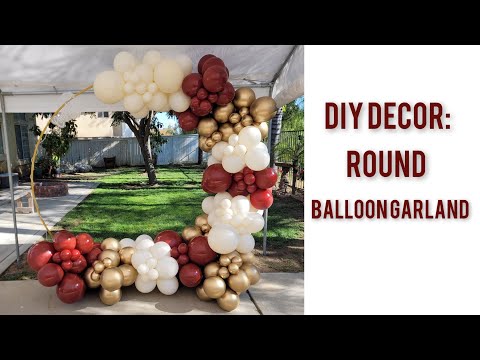 How to make a Balloon Garland on a Round Backdrop Stand