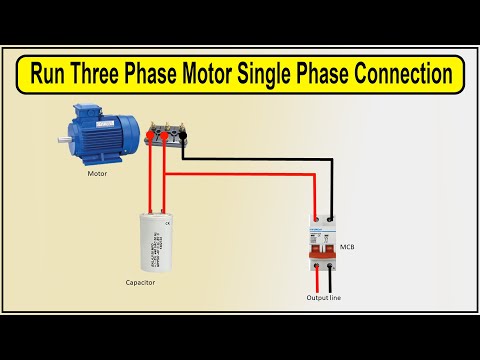 How To Run Three Phase Motor single phase connection | run a 3 phase motor on single phase supply