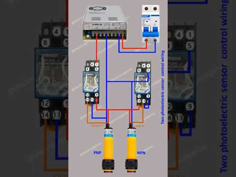 How to wire 2 photoelectric sensors with relay control | photoelectric sensor wiring