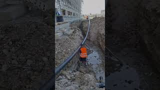 Installation of PEHD pipe DN 160 hydrants #engineering #construction #pipe