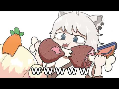 【Hololive】 Botan eating meat in front of Nene 【Shishiro Botan/clip/Ebihurai/Animation】