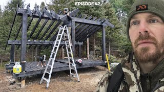 Log Cabin Build on Off-Grid Homestead |EP42| GIANT Japanese Woodshed, Cabin Porch Foundation