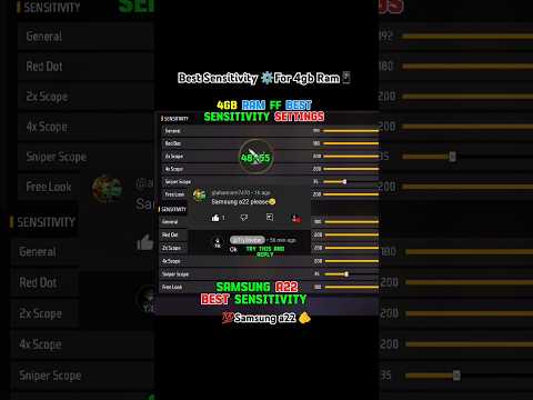 ⚡Best Sensitivity Setting For😤 Headshort ⚙️ 4GB Ram settings 🫵 FREE FIRE #freefire #foryou #shorts
