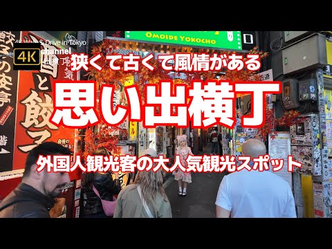 4K 【思い出横丁～狭くて古くて風情がある外国人観光客の大人気観光スポット】【レトロでカオス日本のディープな居酒屋】【昭和レトロの大衆酒場で国際交流】【ションベン横丁】映えスポット