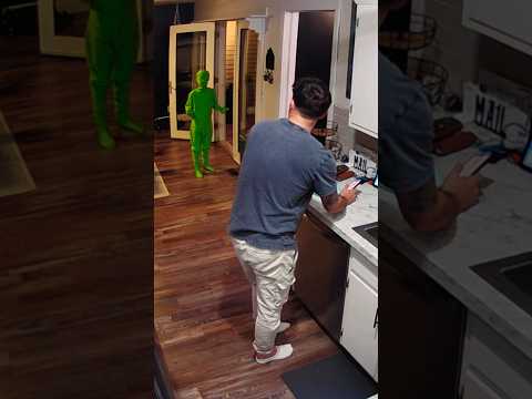 Sneaking out #son #greensuit #dad