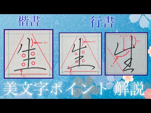 【美文字】『生』楷書・行書の書き方徹底解説&書きながらポイント説明