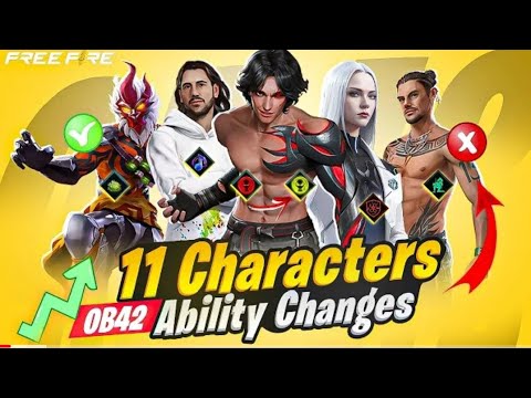 10 Characters Ability Changed After Ob 42 Update | Ob 42 Update Free Fire | Character Ability Change