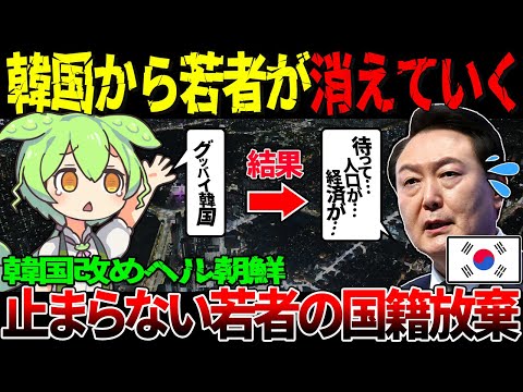 グッバイ韓国！韓国の若者による国籍放棄の実態と彼らの行き先【ずんだもん＆ゆっくり解説】