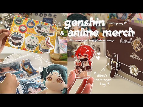 🍫 a huge haul - genshin merch, anime figures, plushies, manga 🧸  | unboxing vlog