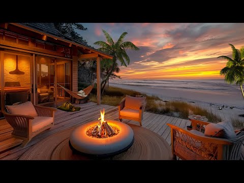 Serene Sunset Beach Escape | Hidden Tropical Hideaway | Calming Ocean Waves & Palm Trees