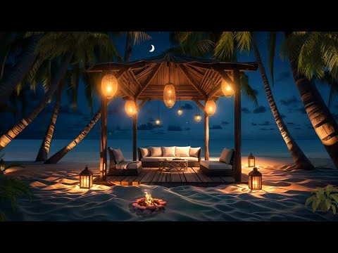 Calm Sea at Tranquility Night | Deep Ocean Waves Sounds & Soft Nature Sounds for Deep Relaxation