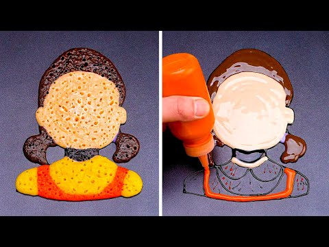 SQUID GAME Pancake Art Challenge || Oddly Satisfying Cake Art