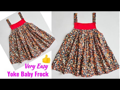 Simple Very Easy Yoke Baby Frock cutting and stitching