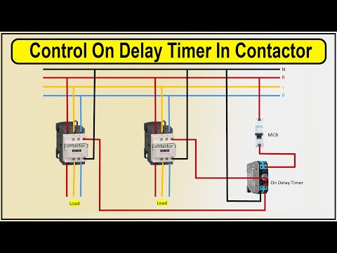 How To Make Control On Delay Timer In Contactor | contactor and timer wiring