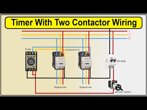 How To Make Timer With Two Contactor Wiring Diagram | timer and contactor wiring diagram