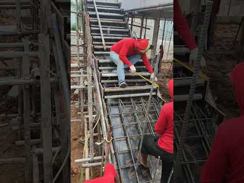 construction of concrete staircase#construction #work #steelworks #about construction