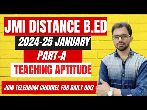 JMI Distance B.Ed Answer Key 2024 January Batch Part-A