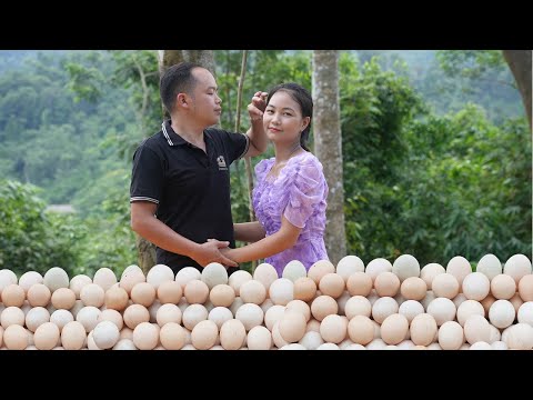 With my husband harvested eggs Duck, cooked delicious beer-braised eggs for the village children