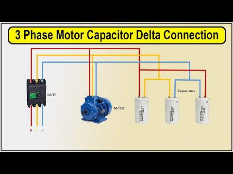 How to Make 3 Phase Motor Capacitor Delta Connection Wiring Diagram | motor capacitor wiring