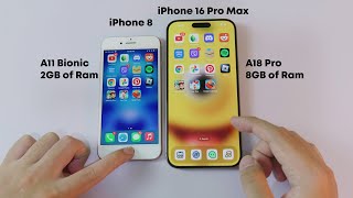 iPhone 8 VS iPhone 16 Pro Max - Speed Test