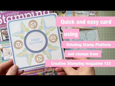 Quick and easy card using rotating stamp platform @CraftStashcoukTV