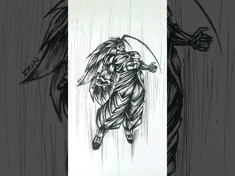 Speed Drawing Stick-man Broly 😳//#anime #drawing #shorts