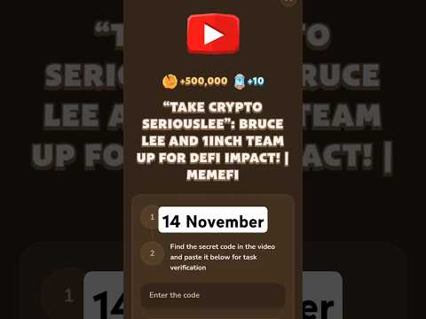 TAKE CRYPTO SERIOUSLY: BRUCE LEE AND 1INCH TEAM UP FOR DEFI IMPACT | MEMEFI