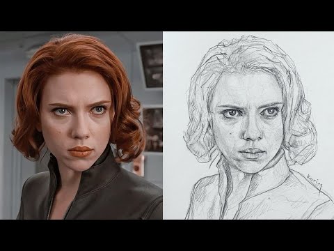 How to Draw a Portrait of Scarlett Johansson Using the Loomis Method