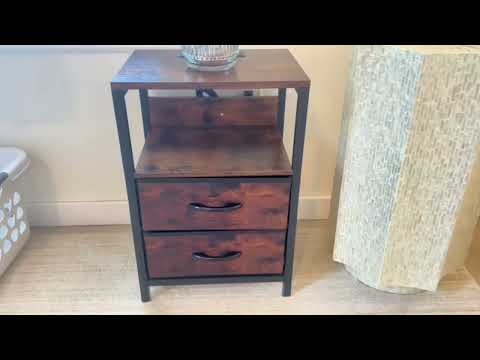 Nightstand End Table Cabinet Storage