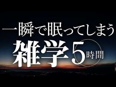 【睡眠導入】一瞬で眠ってしまう雑学5時間【合成音声】