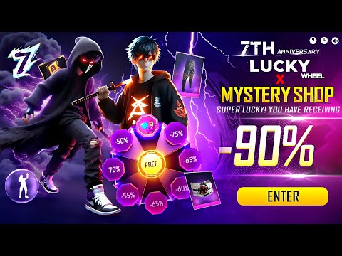 MYSTERY SHOP EVENT FF, 7TH ANNIVERSARY EVENT FREE FIRE 2024 🥳 | FREE FIRE NEW EVENT | FF NEW EVENT