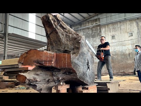 3 Simple Hacks to Turn an Ancient Tree Stump into a Giant Tea Table