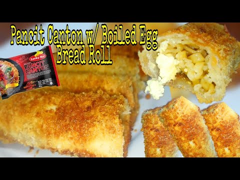 How I make Lucky Me Pancit Canton with Boiled Egg Bread Roll | Easy Merienda Recipe