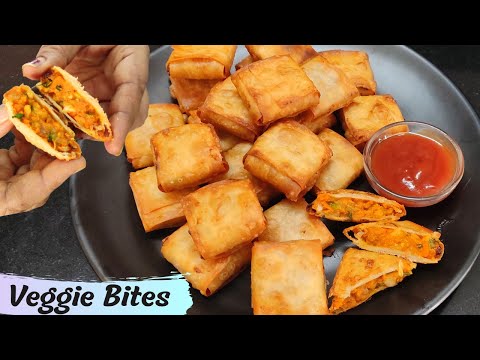 बची हुई समोसा पट्टी से बनाये एक मजेदार नाश्ता | Veggie Bites | Crispy and easy Snack recipe