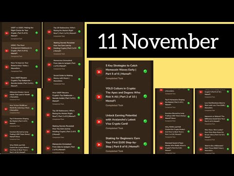 11 November Memefi All Video Code | Memefi Video Code 12 November | Memefi All Video Code Today