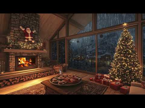 Find Serenity on Christmas Eve: Let the Soothing Rain and Cozy Fireplace Sounds Wrap You in Comfort