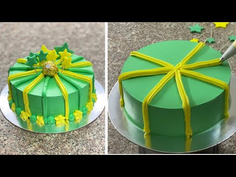 green cake decoration idea