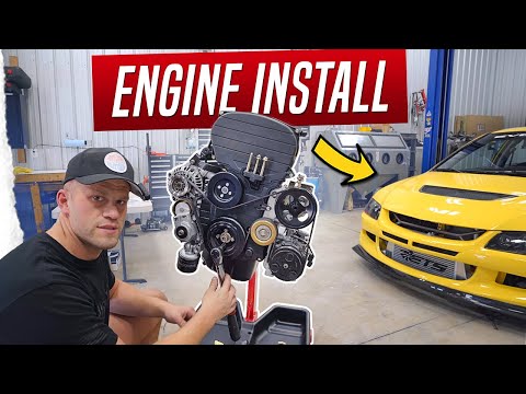 INSTALLING MY BRAND NEW ENGINE INTO THE EVO!