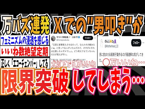 【万バズ連発】Xでの男叩きが限界突破してしまう…【ゆっくり 時事ネタ ニュース】