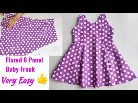 6 Panel Flared Baby Frock cutting and stitching | Baby Frock cutting and stitching