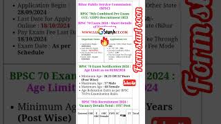 Bihar BPSC 70th Pre Online Form 2024