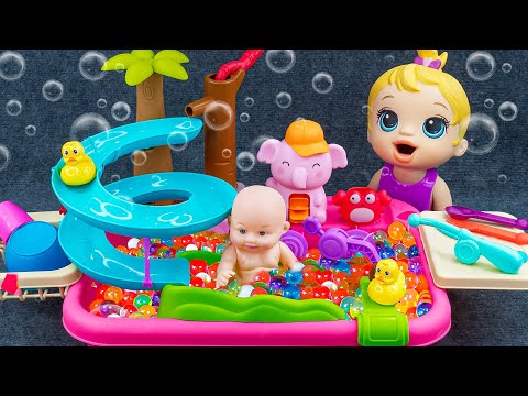 75 Minutes Cute Toys Collection, Satisfying Unboxing Mini Swimming Pool has Water Pump, Slide