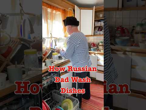 How Яussian Dad Wash Dishes #crazyrussiandad #dishes #italian #russian #russia #totocutugno